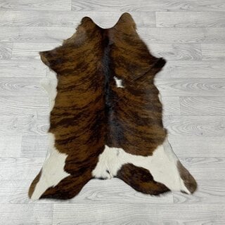 Kalfshuid tricolor bruin zwart wit 95x75cm