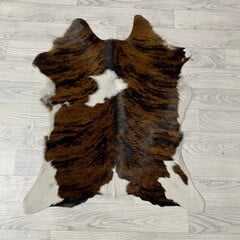 Kalfshuid tricolor bruin zwart wit 85x70cm