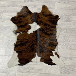 Kalfshuid tricolor bruin zwart wit 85x70cm