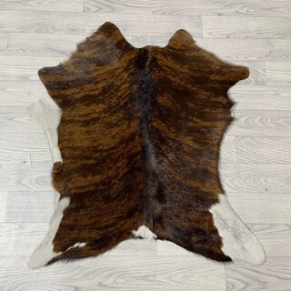 Kalfshuid tricolor bruin zwart wit 85x75cm