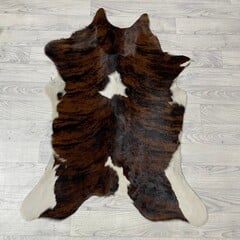 Kalfshuid tricolor bruin zwart wit 105x80cm