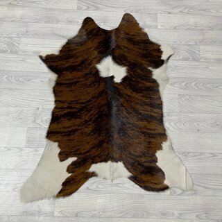 Kalfshuid tricolor bruin zwart wit 100x80cm