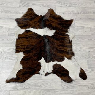 Kalfshuid tricolor bruin zwart wit 90x85cm
