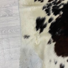 Koeienhuid tricolor bruin zwart wit Normandiër 240x215cm XL