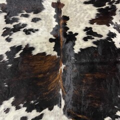 Koeienhuid tricolor bruin zwart wit Normandiër 225x205cm M/L