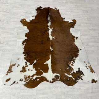 Koeienhuid tricolor bruin zwart wit Normandiër 230x205cm M/L