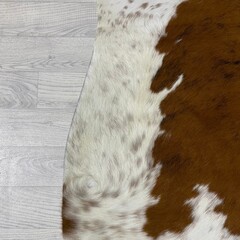 Koeienhuid tricolor bruin zwart wit Normandiër 220x220cm XL