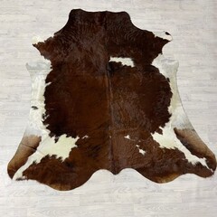 Koeienhuid tricolor bruin zwart wit Normandiër 235x215cm XL