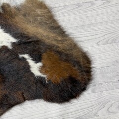 Koeienhuid tricolor bruin zwart wit Normandiër 230x210cm M/L