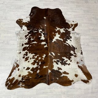 Koeienhuid tricolor bruin zwart wit Normandiër 225x185cm M/L