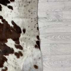 Koeienhuid tricolor bruin zwart wit Normandiër 225x185cm M/L
