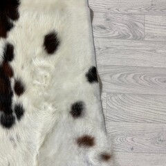 Koeienhuid tricolor bruin zwart wit Normandiër 225x205cm M/L