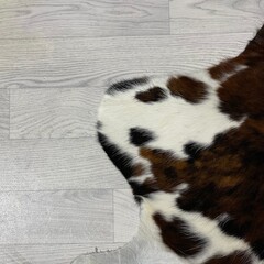 Koeienhuid tricolor bruin zwart wit Normandiër 225x205cm M/L