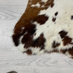 Koeienhuid tricolor bruin zwart wit Normandiër 225x210cm M/L