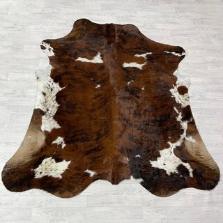 Koeienhuid tricolor bruin zwart wit Normandiër 215x210cm M/L