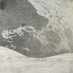 Koeienhuid grijs wit 235x210cm XL