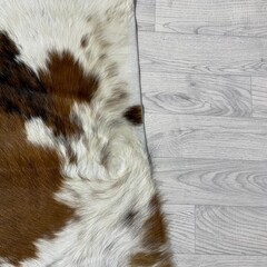 Koeienhuid tricolor bruin zwart wit Normandiër 210x195cm M/L