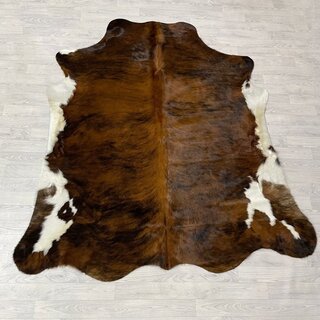 Koeienhuid tricolor bruin zwart wit Normandiër 225x205cm M/L
