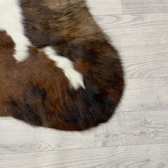 Koeienhuid tricolor bruin zwart wit Normandiër 225x205cm M/L