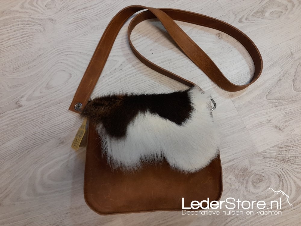 Tasche aus Kalbsfell, braun-weiß, Anneke Vergeer