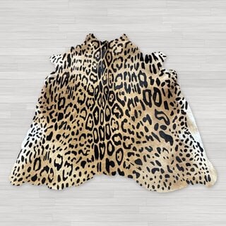 Koeienhuid jaguarprint beige grote vlekken