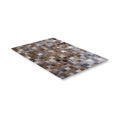 Koeienhuid patchwork vloerkleed grijsbruin 180x120cm