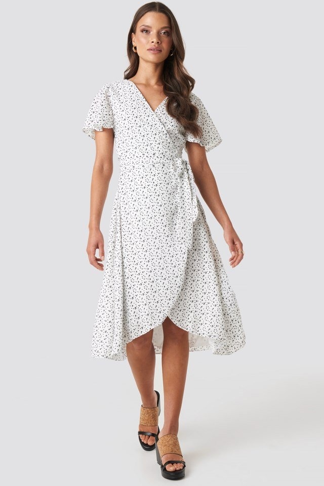 asics Laura Overlap Midi Dress White