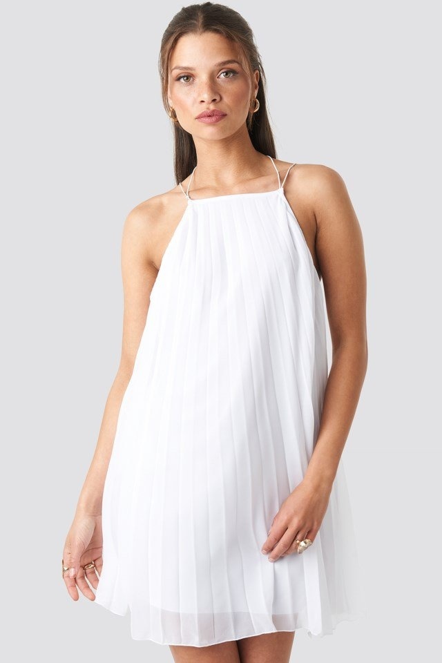 adidas Mini Pleated Trapeze Dress White