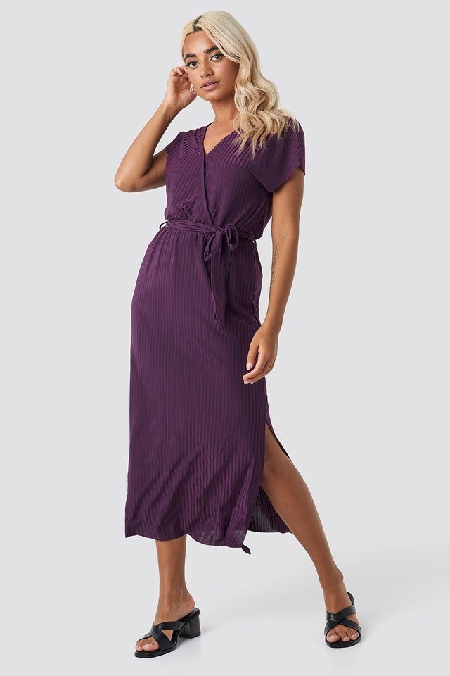 Puma Belt Detailed Midi Dress Purple