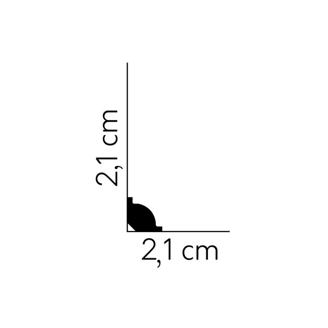 Mardom Decor Rounded baseboard MD001 – 21 x 21 mm, 2-meter length