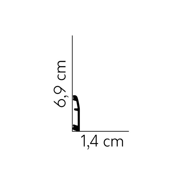 Mardom Decor Plint MD017 (69 x 14 mm), lengte 2 m