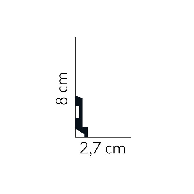 Mardom Decor Skirting MD024 LED  (80 x 27 mm), length 2 m