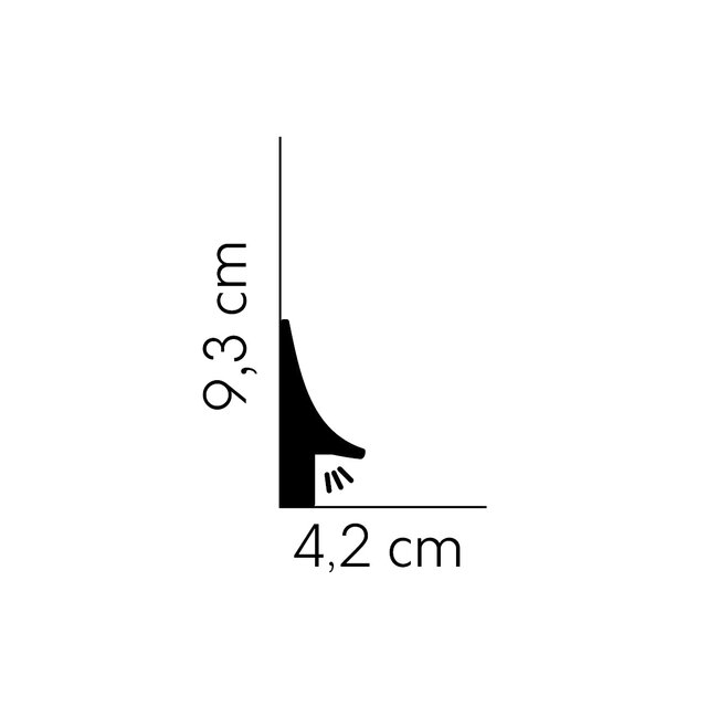 Mardom Decor Plint LED QL007 (93 x 42 mm), lengte 2 m