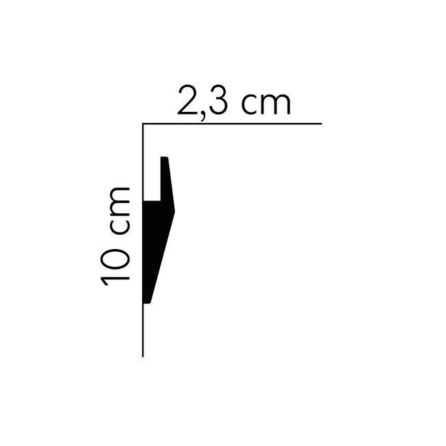 Mardom Decor Plint MD016 LED (100 x 23 mm), lengte 2 m