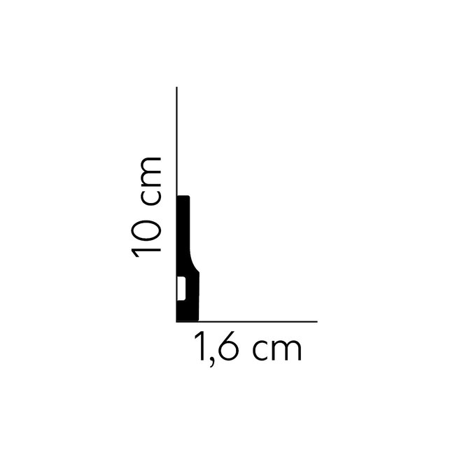 Mardom Decor Plint QS009 (100 x 16 mm), lengte 2 m