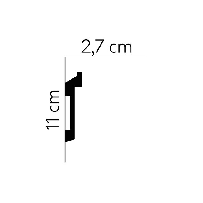 Mardom Decor Skirting MD025 LED (110 x 27 mm), length 2 m