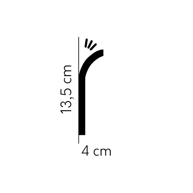 Mardom Decor Skirting QS011 LED (135 x 40 mm), length 2 m