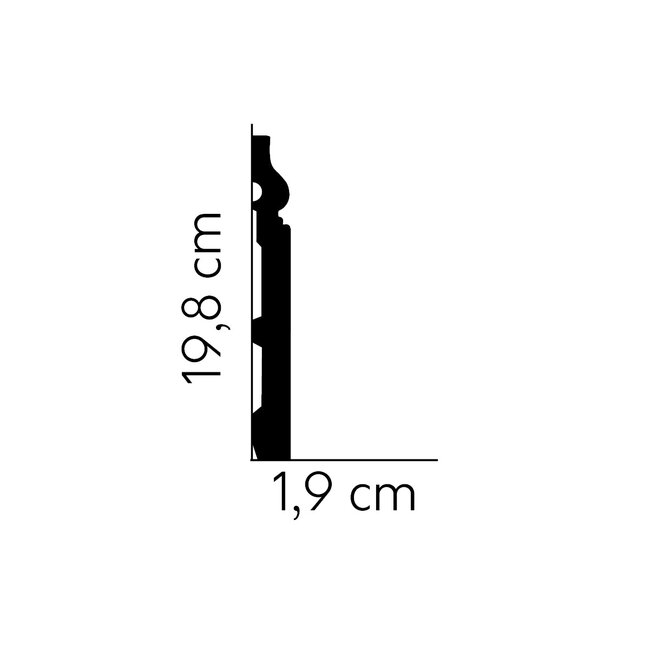 Mardom Decor Skirting MD020 (198 x 19 mm), length 2 m