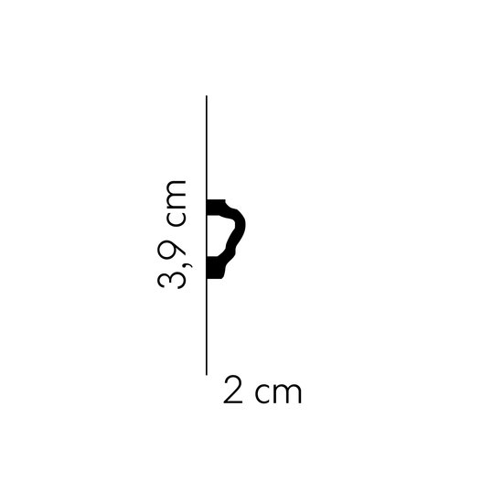 Mardom Decor Plint MD255 (39 x 20 mm), lengte 2 m