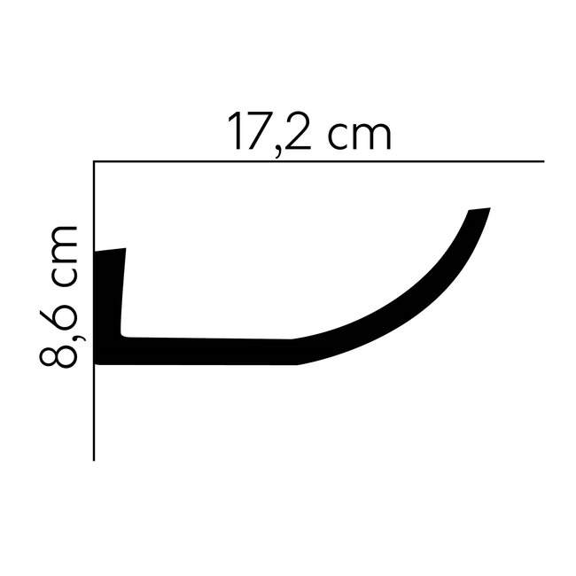 Mardom Decor Lighting Moulding MD362 (86 x 172 mm), length 2 m