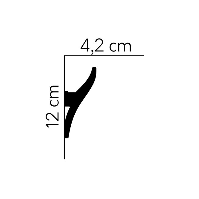 Mardom Decor Plint LED QL010 (120 x 42 mm), lengte 2 m