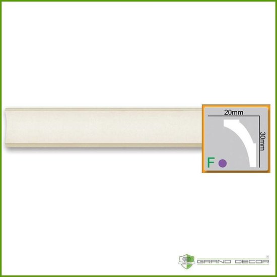 Grand Decor Kroonlijst P879 (30 x 20 mm), polyurethaan, lengte 2 m