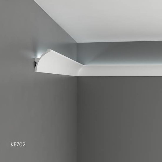 Tesori Polyurethaan - LED sierlijst voor indirecte verlichting, KF702 (80 x 60 mm), lengte 2 m