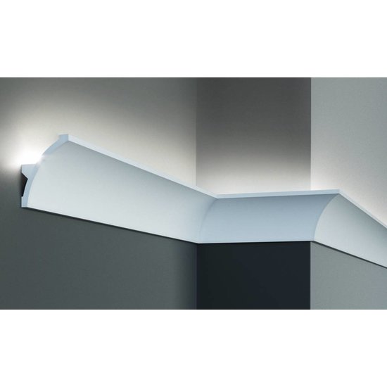 Tesori Polyurethaan - LED sierlijst voor indirecte verlichting, KF702 (80 x 60 mm), lengte 2 m