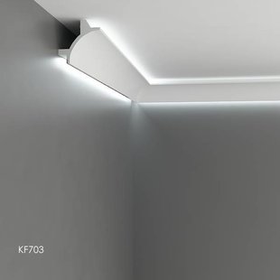 KF703 (90 x 90 mm), lengte 2 m, PU - LED sierlijst voor indirecte verlichting