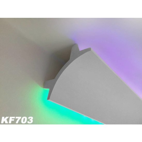 Tesori Polyurethaan - LED sierlijst voor indirecte verlichting, KF703 (90 x 90 mm), lengte 2 m