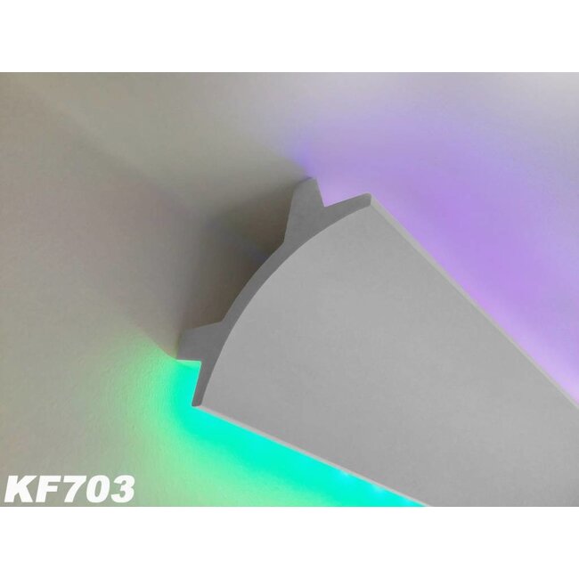 Tesori Polyurethane LED moulding for indirect lighting, KF703 (90 x 90 mm), length 2 m