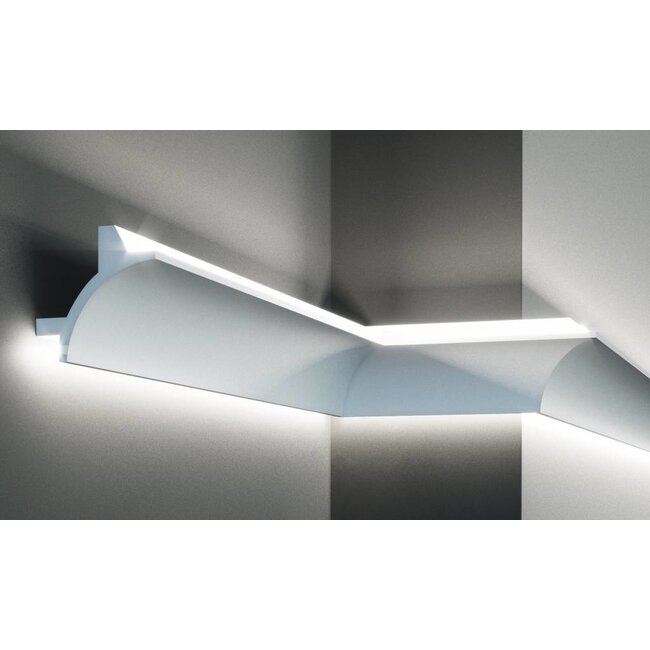 Tesori Polyurethane LED moulding for indirect lighting, KF703 (90 x 90 mm), length 2 m