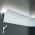 Tesori Polyurethaan - LED sierlijst voor indirecte verlichting, KF704 (100 x 50 mm), lengte 2 m