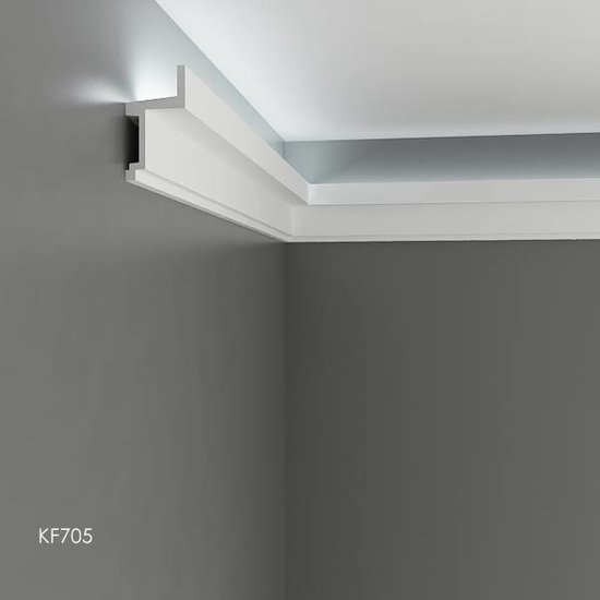 Tesori Polyurethaan - LED sierlijst voor indirecte verlichting, KF705 (111 x 60 mm), lengte 2 m